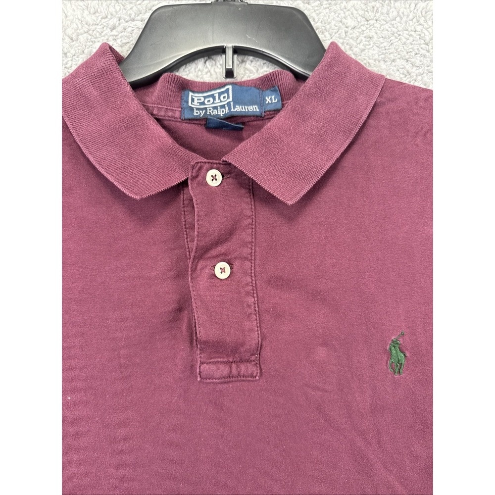 Ralph Lauren Polo Shirt Mens XL Pima Cotton S/S Burgundy Golf